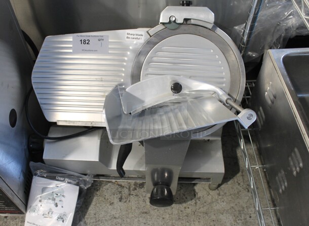 Avantco SL300C Stainless Steel Commercial Countertop Automatic Meat Slicer w/ Blade Sharpener. 110-120 Volts, 1 Phase. Tested and Working! - Image 1 of 10