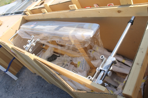 BRAND NEW! Metal and Glass Sneeze Guard. - Image 3 of 4