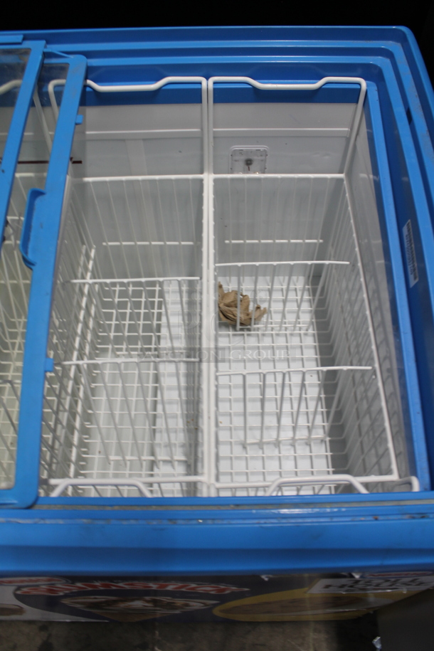 Metal Commercial Floor Style Novelty Ice Cream Freezer Merchandiser w/ Poly Coated Baskets on Commercial Casters. Tested and Working! - Image 5 of 6