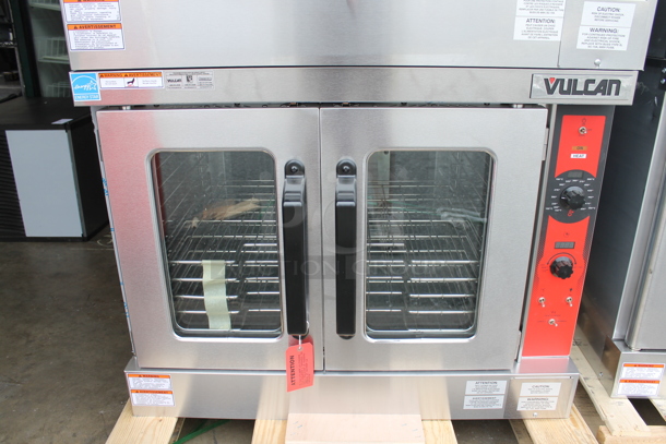 2 BRAND NEW SCRATCH AND DENT! Vulcan VC5ED ENERGY STAR Stainless Steel Commercial Electric Powered Full Size Convection Oven w/ View Through Doors, Metal Oven Racks and Thermostatic Controls. 240 Volts, 3/1 Phase. 2 Times Your Bid!
 - Image 3 of 11