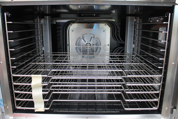 2 BRAND NEW SCRATCH AND DENT! Vulcan VC5ED ENERGY STAR Stainless Steel Commercial Electric Powered Full Size Convection Oven w/ View Through Doors, Metal Oven Racks and Thermostatic Controls. 240 Volts, 3/1 Phase. 2 Times Your Bid!
 - Image 9 of 11