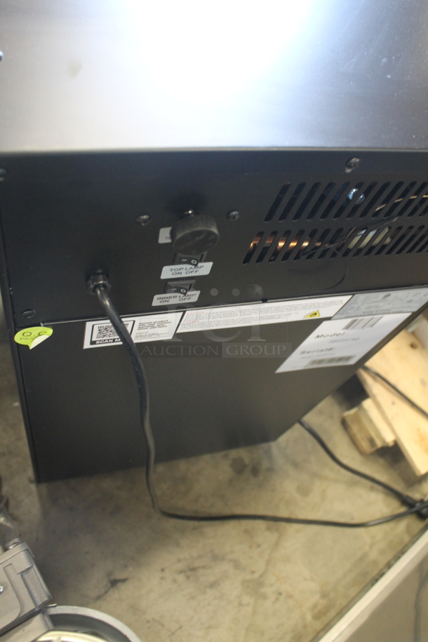 BRAND NEW SCRATCH AND DENT! Avantco 360SC40 Commercial Black Countertop Display Cooler With Polycated Shelves. Missing Top Panel. 110-120V. Tested and Working! - Image 5 of 8