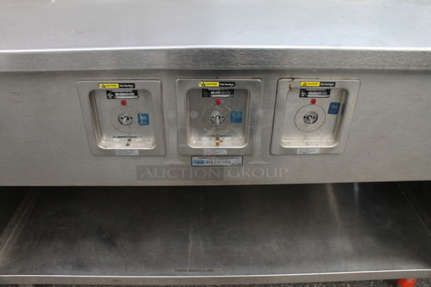 Stainless Steel Commercial Table w/ Sink Bay, 8 Steam Wells and Under Shelf. - Image 3 of 11