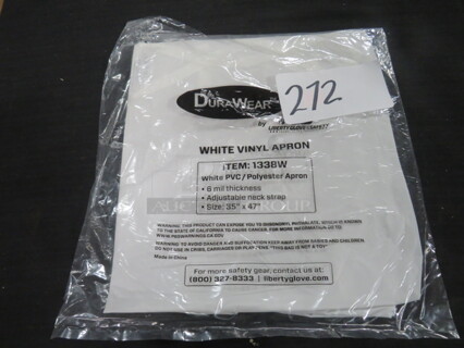 One Mega Lot Of Dura Wear White Vinyl Aprons. 35X47. #1338W.