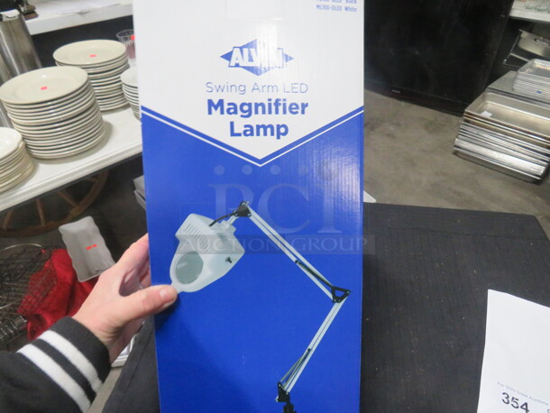 One NEW Swing Arm LED Magnifier Lamp By Alvin. - Image 1 of 3
