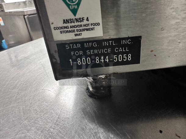 Working! Star GX14IG 15 inch Single Commercial Panini Press w/ Cast Iron Grooved Plates, 120v NSF Tested and Working! - Image 7 of 8