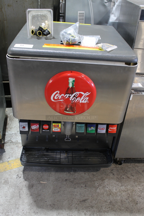 Cornelius DF250 Stainless Steel Commercial Countertop 8 Flavor Carbonated Beverage Machine. 115 Volts, 1 Phase.  - Image 1 of 7