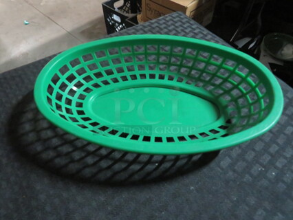 One Lot Of 24 Green 9.5X6 Fast Food Baskets.