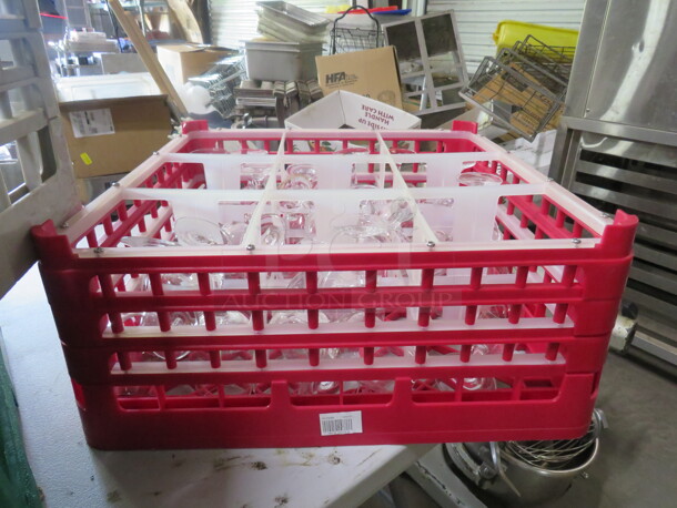 One 9 Hole Red Dishwasher Rack. 