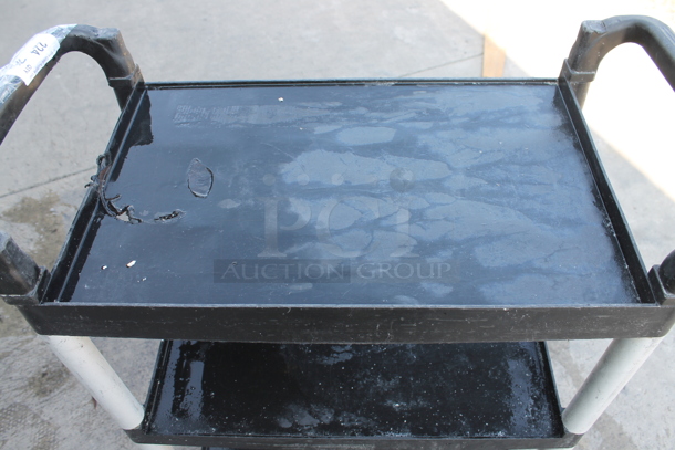 Qualite Black and Gray Poly 3 Tier Cart w/ Push Handles on Commercial Casters. - Image 2 of 7