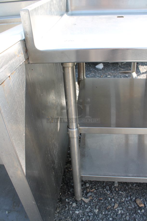 Stainless Steel Commercial Table w/ Back Splash and 2 Under Shelves. - Image 5 of 7