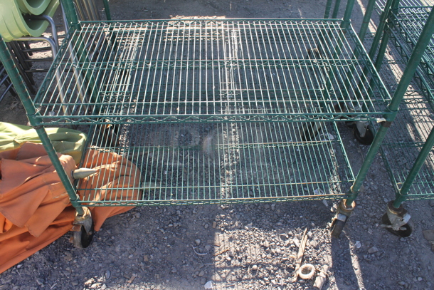 Green Finish 6 Tier Wire Shelving Unit on Commercial Casters. BUYER MUST DISMANTLE. PCI CANNOT DISMANTLE FOR SHIPPING. PLEASE CONSIDER FREIGHT CHARGES. - Image 2 of 2