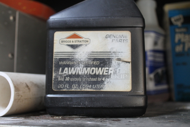 Tan Metal 6 Tier Shelving Unit w/ Contents Including Cleaner. BUYER MUST REMOVE. - Image 7 of 12