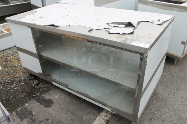 Stainless Steel Commercial Counter w/ Under Shelves and Front Glass Pane. - Image 1 of 4