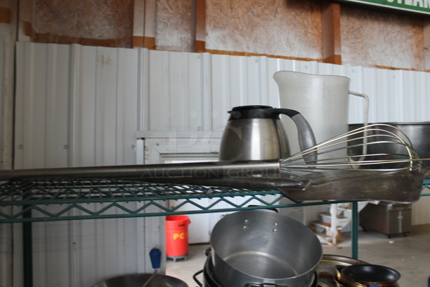 ALL ONE MONEY! Lot of 3 Tiers of Various Items Including Taylor Scales, Metal Sauce Pans and Bowl. - Image 2 of 7