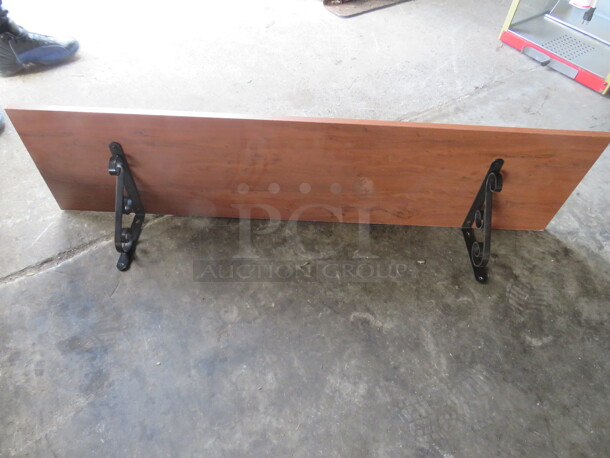 One 48X12X7 Wooden Shelf With Bracket. - Image 2 of 3