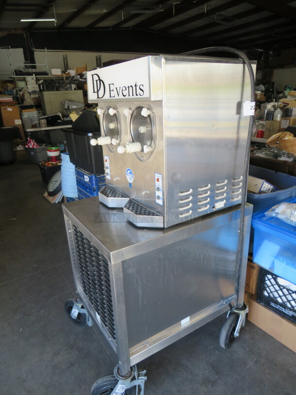 One Frosty Factory Dual Margarita Machine On Casters, With 2-12 Quart Hoppers. Model# 215F. 230 Volt. 1 Phase. 24X30X58.5. $10,670.40 - Image 3 of 4