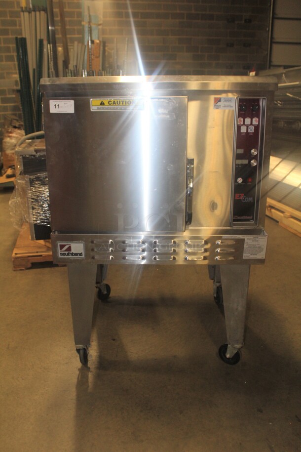 WOW! Southbend Model CG/12 SC Commercial Stainless Steel Natural Gas Combi Oven/Steamer On Legs On Casters. 38x34.5x58. Working When Pulled!