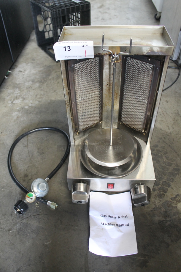 2021 GB-25 Stainless Steel Commercial Countertop Propane Gas Powered Gyro / Doner Kebab Machine.  - Image 1 of 9
