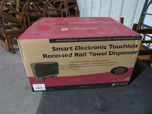One NEW San Jamar Smart Electronic Recessed Roll Towel Dispenser. - Image 1 of 1