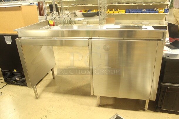 NEW! Commercial Stainless Steel Table With Sink Cutout, Understorage, And Backsplash. 64x32x40.5 - Image 2 of 4