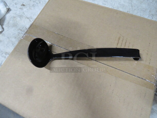 One Case Of 72 W Tablemate 9 Inch Black Poly 1oz Ladles. #LDL-BK.  - Image 1 of 1