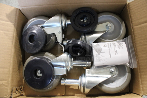ALL ONE MONEY! Lot of 4 BRAND NEW IN BOX Nexel Commercial Casters. 5.5x2.5x8.5