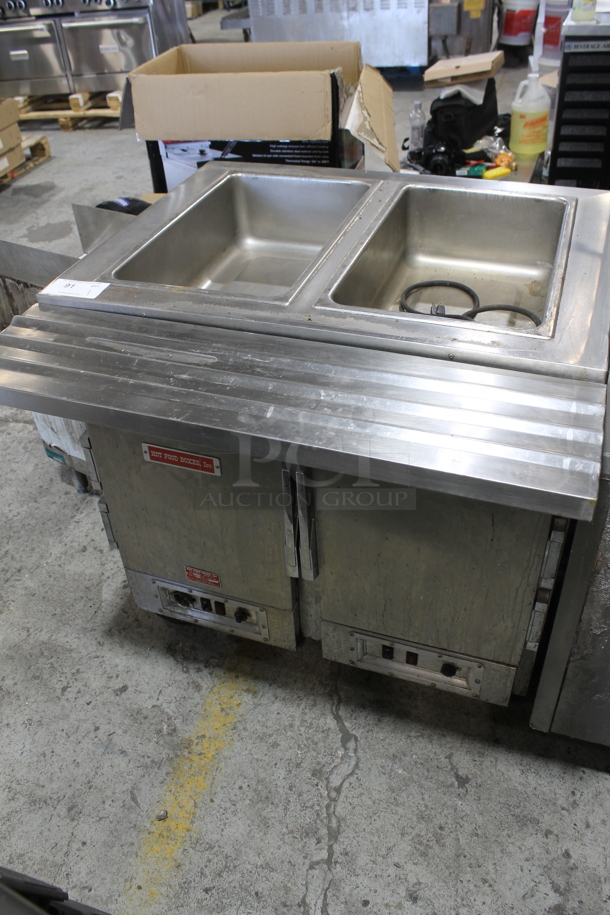 Hot Food Boxes CW2 Stainless Steel Commercial 2 Well Steam Table w/ 2 Door Holding Cabinet on Commercial Casters. 115 Volts, 1 Phase. Tested and Powers On But Does Not Get Warm - Image 4 of 8