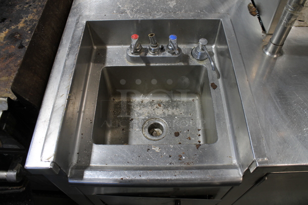 Stainless Steel Counter w/ Sink Bay, 2 Over Shelves and Door. - Image 2 of 8