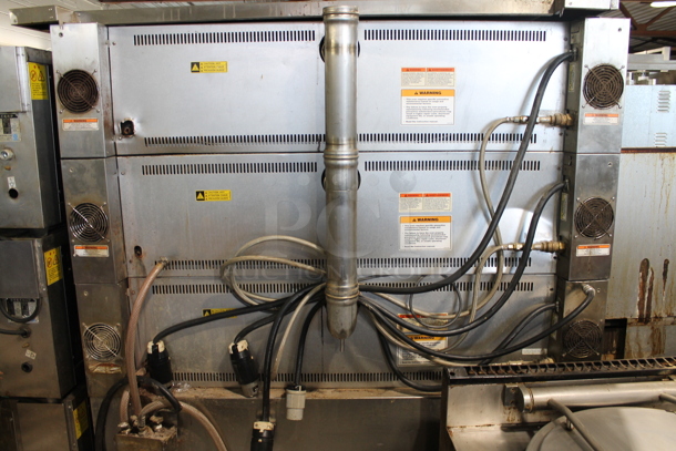 Hobart HWD03D Stainless Steel Commercial Electric Powered Triple Deck Bakery Oven on Pan Rack w/ Commercial Casters. 208 Volts, 3 Phase.  - Image 10 of 11