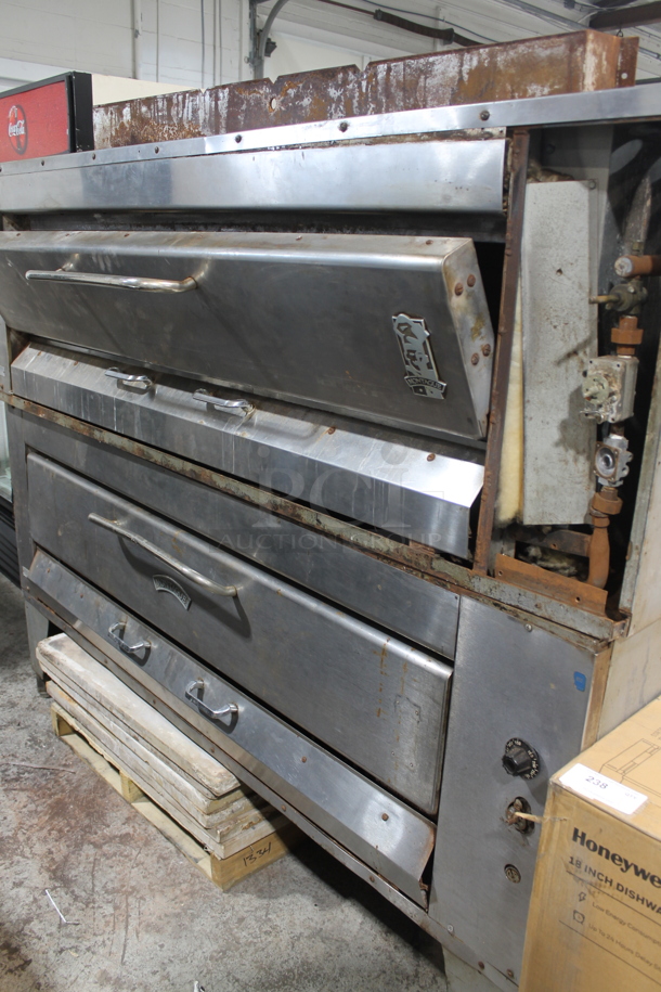 2 Montague 25P-2 Stainless Steel Commercial Propane Gas Powered Single Deck Pizza Ovens w/ Cooking Stones. 2 Times Your Bid!