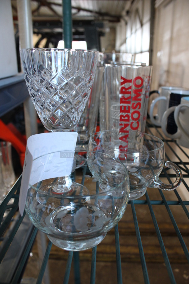 11 Various Glasses. Includes 3x3x6.5. 11 Times Your Bid!