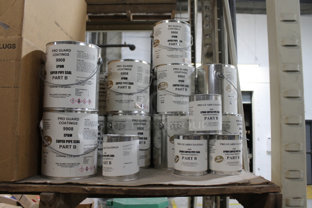 ALL ONE MONEY! PALLET LOT of Various Items Including Pro Guard Super Pipe Seal Part B and Ball Tins. BUYER MUST REMOVE. - Image 2 of 3