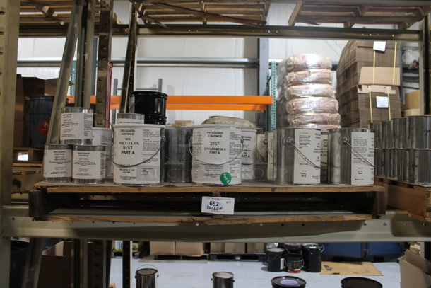 ALL ONE MONEY! PALLET LOT of Various Items Including Poly Flex Rust Part A and Pro Guard Gunnite Sealer. BUYER MUST REMOVE. - Image 1 of 3