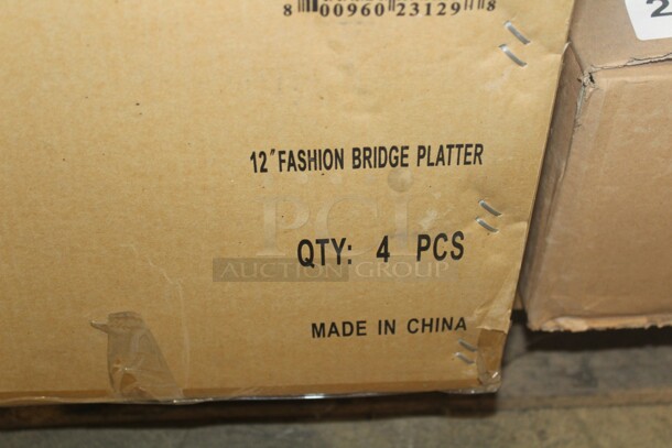 NEW IN BOX! 2 Boxes (4 Count Each Plus 1) CAC 12" Fashion Bridge Platters. 9X Your Bid!  - Image 4 of 4