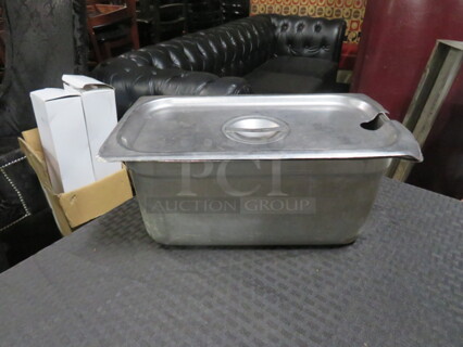 1/3 Size 6 Inch Deep Hotel Pan With Lid. 2XBID