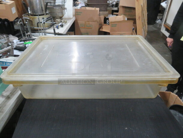 One 8.75 Gallon Cambro Food Storage Container With Lid.