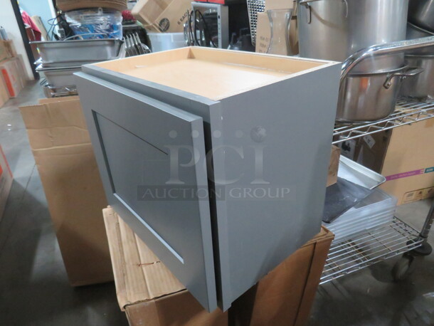 One NEW Echelon 1 Door Maple Cabinet In A Slate Gray Finish.18X13X15 - Image 3 of 3