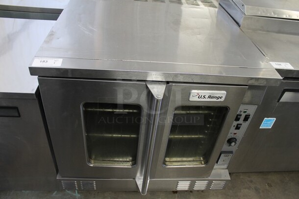 2018 US Range SUMG-100 Stainless Steel Commercial Natural Gas Powered Full Size Convection Oven w/ View Through Doors, Metal Oven Racks and Thermostatic Controls on Commercial Casters.  - Image 2 of 5