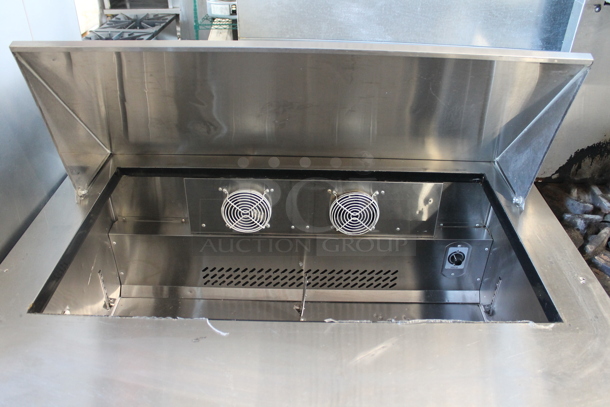 2015 Atosa MSF8306 Stainless Steel Commercial Sandwich Salad Prep Table Bain Marie Mega Top on Commercial Casters. 115 Volts, 1 Phase. Tested and Powers On But Does Not Get Cold - Image 4 of 7