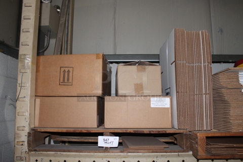 ALL ONE MONEY! PALLET LOT of Various Cardboard Boxes! BUYER MUST REMOVE.
