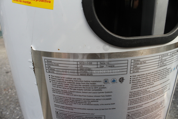NCZH-G-S Metal Floor Style Propane Gas Patio Heater. 48,000 BTU. - Image 4 of 6