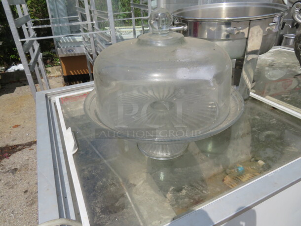 One Cake Stand With Dome Lid.