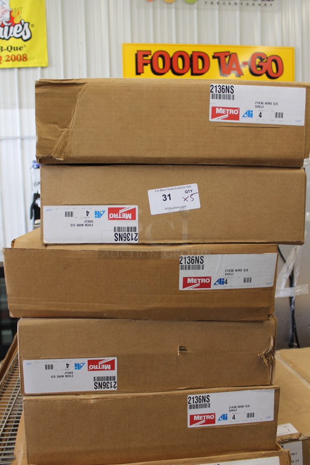 5 BRAND NEW! Boxes of 4 Metro 2136NS Chrome Finish Wire Shelves. 5 Times Your Bid! - Image 1 of 4