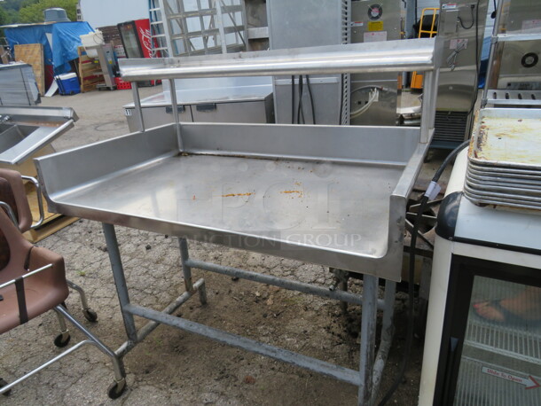 One Stainless Steel Table With Stainless Steel Over Shelf. 48X30X52 - Image 2 of 2