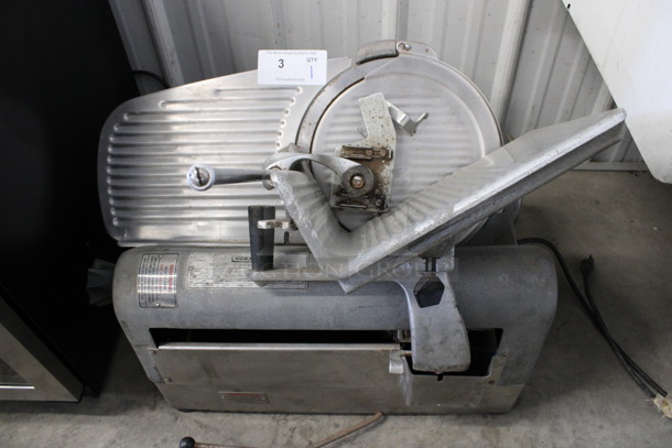 Hobart Model 1712 Stainless Steel Commercial Countertop Automatic Meat Slicer. 115 Volts, 1 Phase. 26x21x26. Tested and Working!