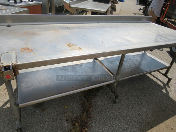 One Stainless Steel Table With Stainless Steel Under Shelf. 93X36X38 - Image 2 of 2