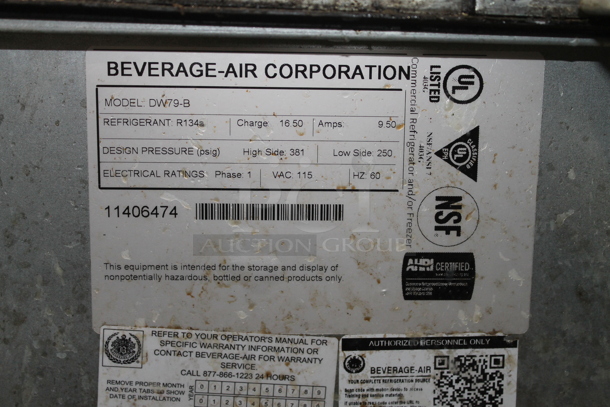 Beverage Air DW79-B Stainless Steel Commercial Back Bar Bottle Cooler w/ 3 Sliding Lids. 115 Volts, 1 Phase. Tested and Powers On But Does Not Get Cold - Image 8 of 11
