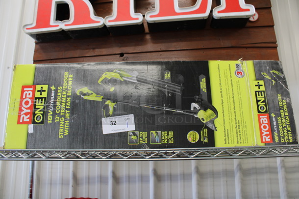 IN ORIGINAL BOX! Ryobi One 18V Lithium 13" Cordless String Trimmer Edger - Image 1 of 3