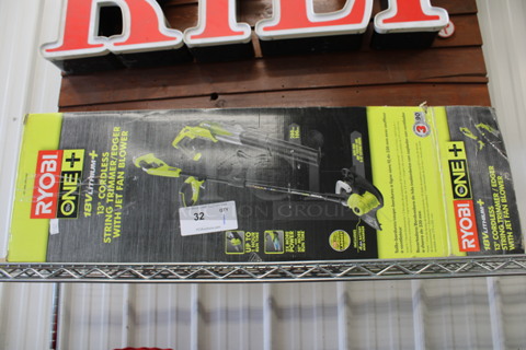 IN ORIGINAL BOX! Ryobi One 18V Lithium 13" Cordless String Trimmer Edger